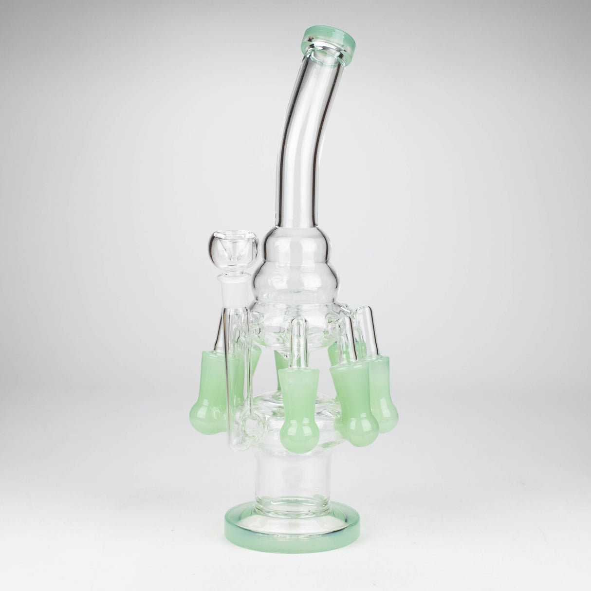 13" Multi chamber glass bong with inline difuser Glass Bong Bongzie Smokes Light Green