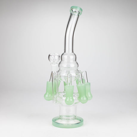 13" Multi chamber glass bong with inline difuser Glass Bong Bongzie Smokes Light Green