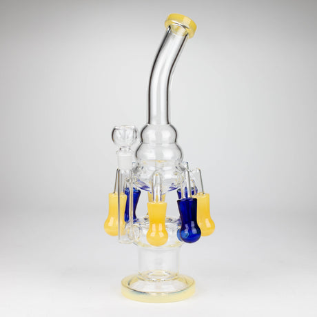 13" Multi chamber glass bong with inline difuser Glass Bong Bongzie Smokes Blue