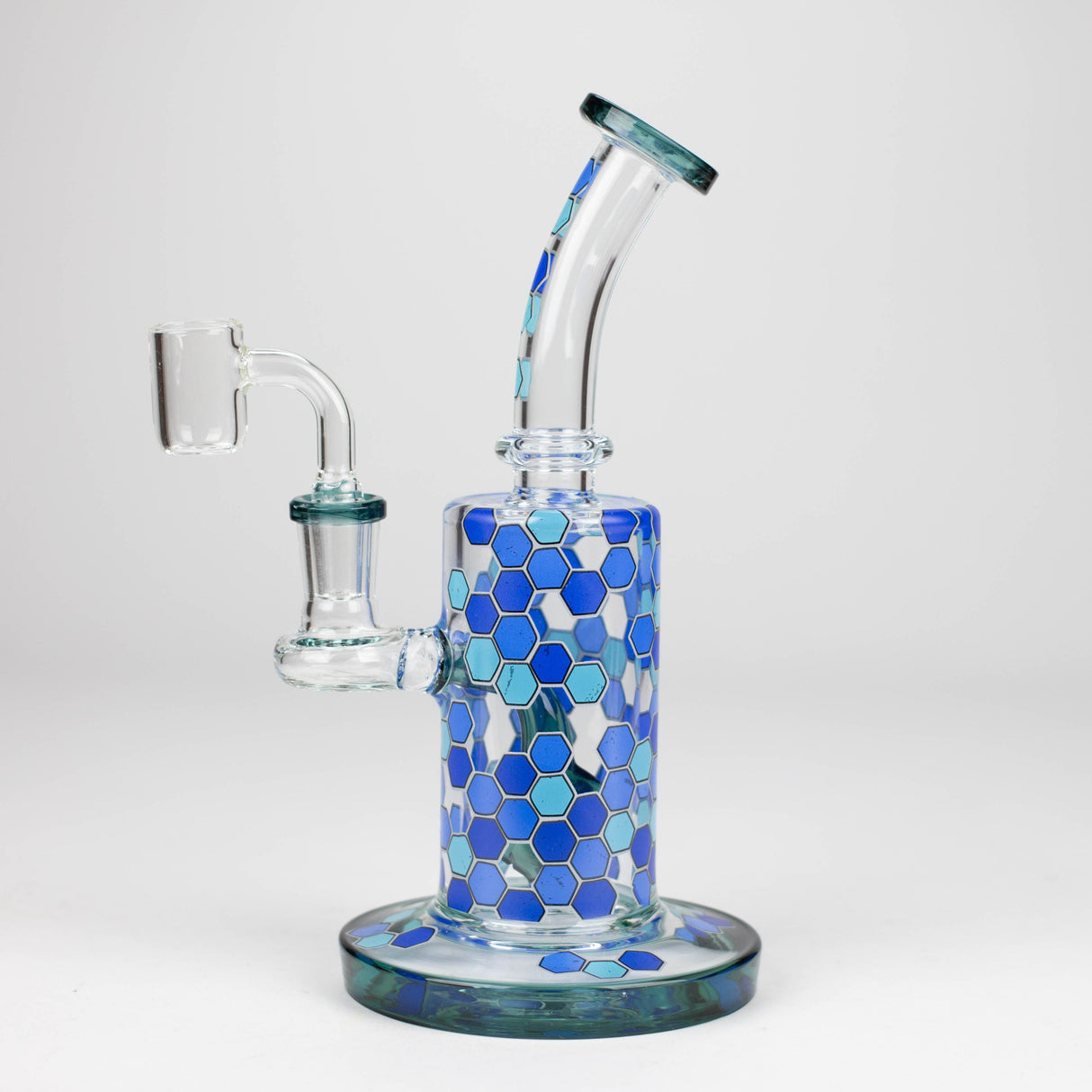 Z8" Color accented Rig With Banger and Bowl Glass Rig 777 Smoke