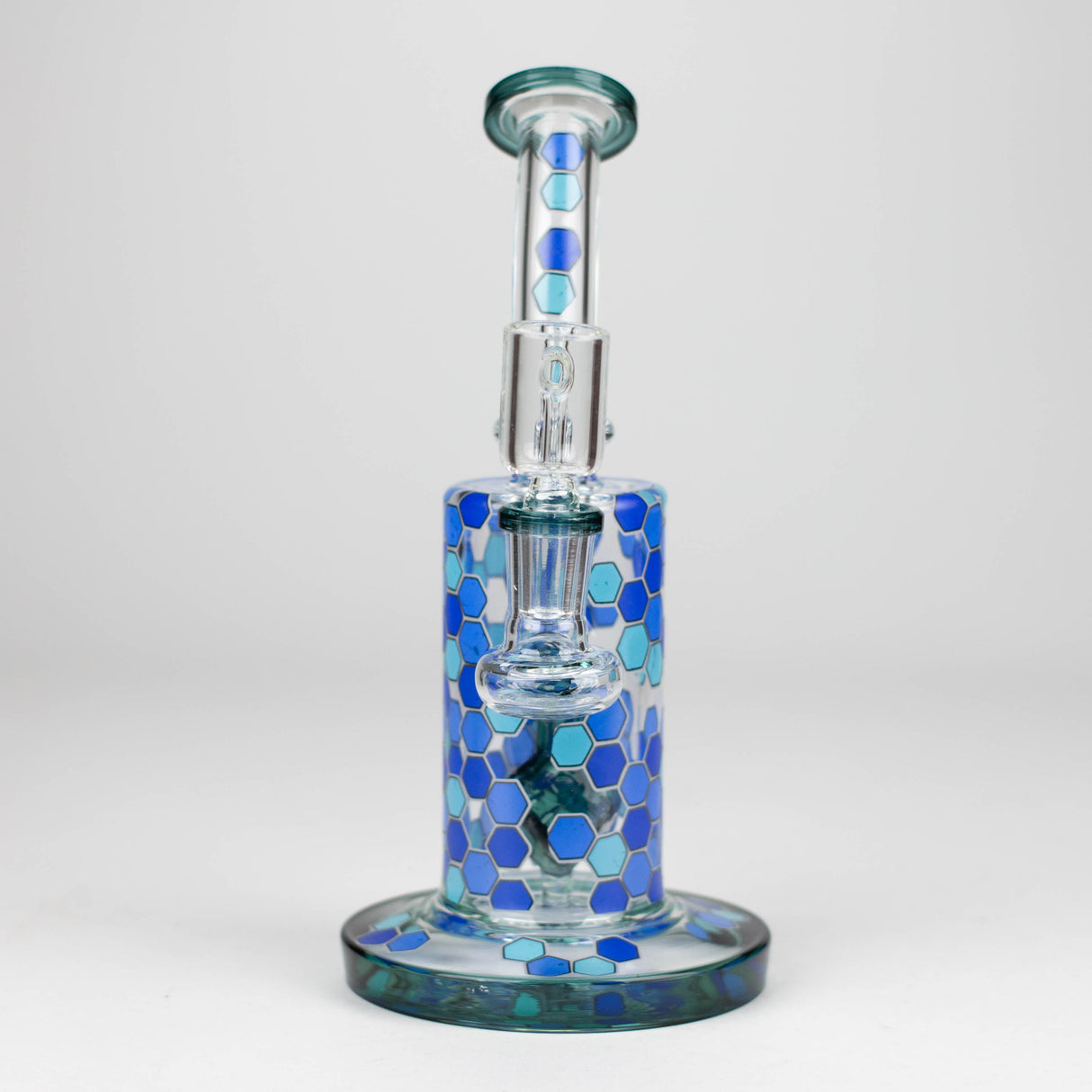 Z8" Color accented Rig With Banger and Bowl Glass Rig 777 Smoke