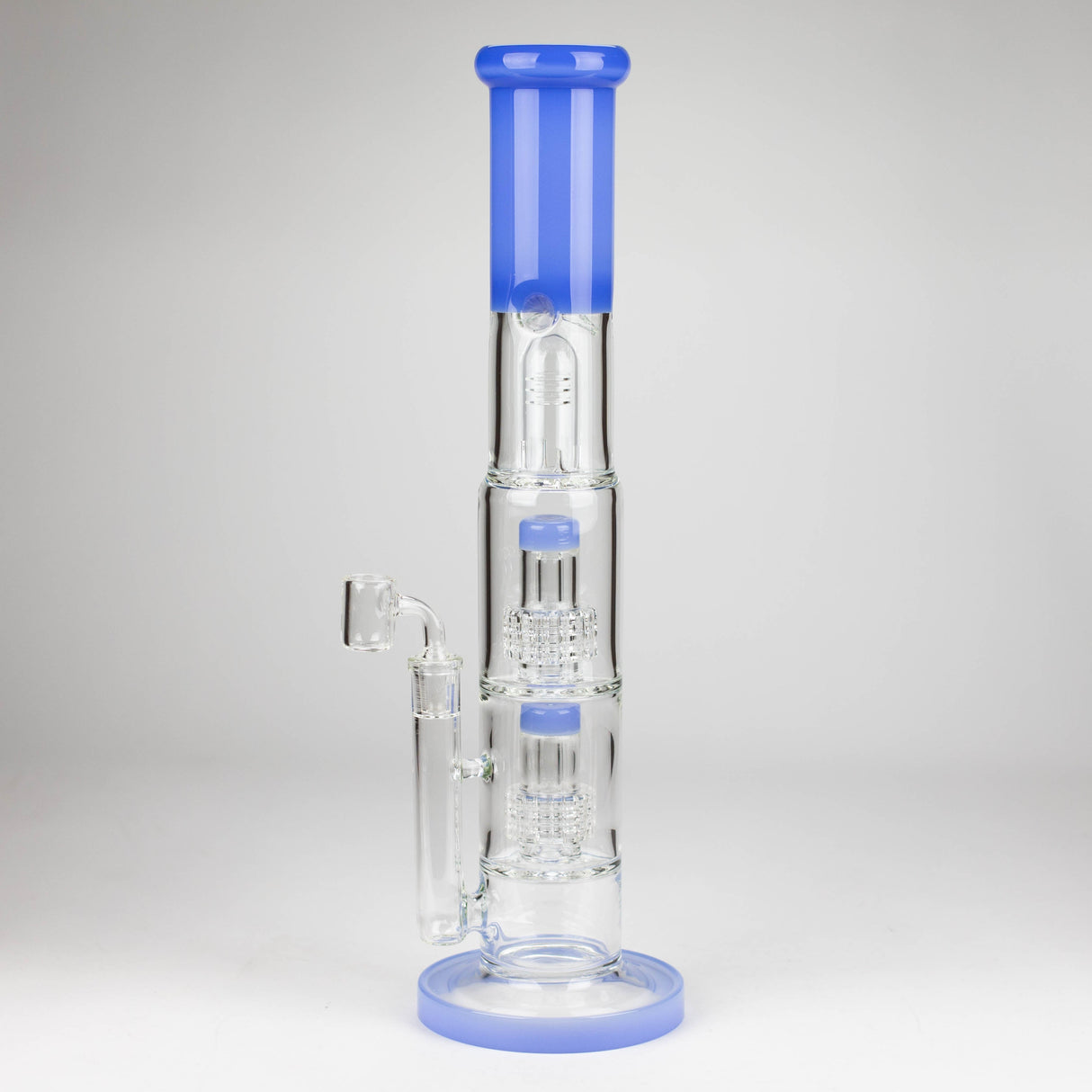 Z16" Color accented Double Diffuser Rig Glass Rig 777 Smoke Blue
