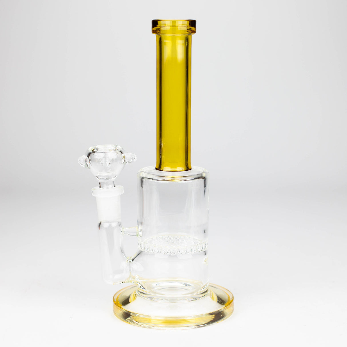8" Glass bong with Honeycomb diffuser Glass Bong Bongzie Smokes Yellow