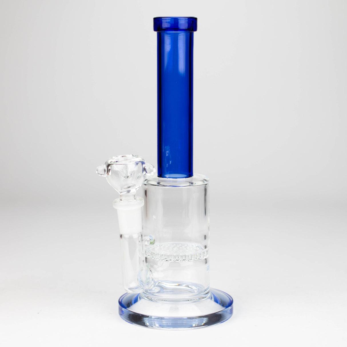 8" Glass bong with Honeycomb diffuser Glass Bong Bongzie Smokes Blue