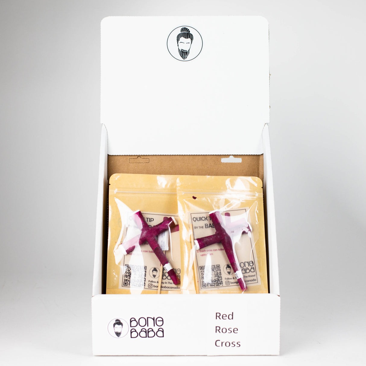 Bong Baba | Red Rose Cross Display of 10 Pre-rolled Cone (Display Pack) Bong Baba