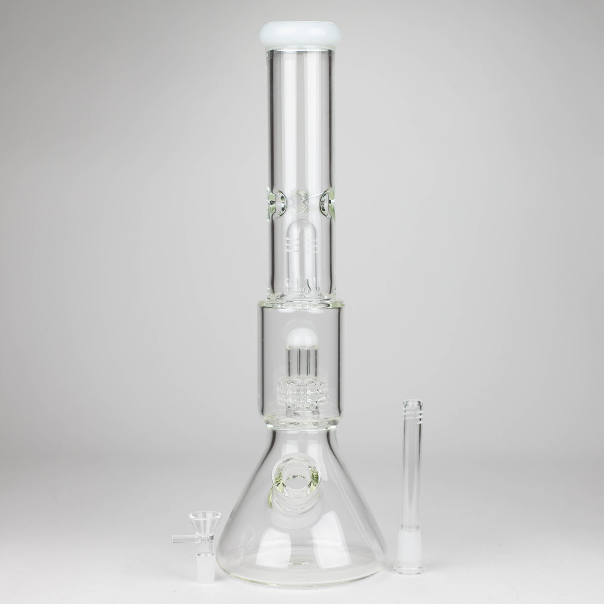 Z16" Color accented 7 mm glass water bong With Dffiuser Glass Bong 777 Smoke