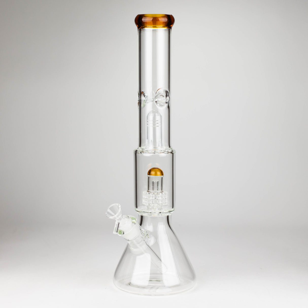 Z16" Color accented 7 mm glass water bong With Dffiuser Glass Bong 777 Smoke Amber