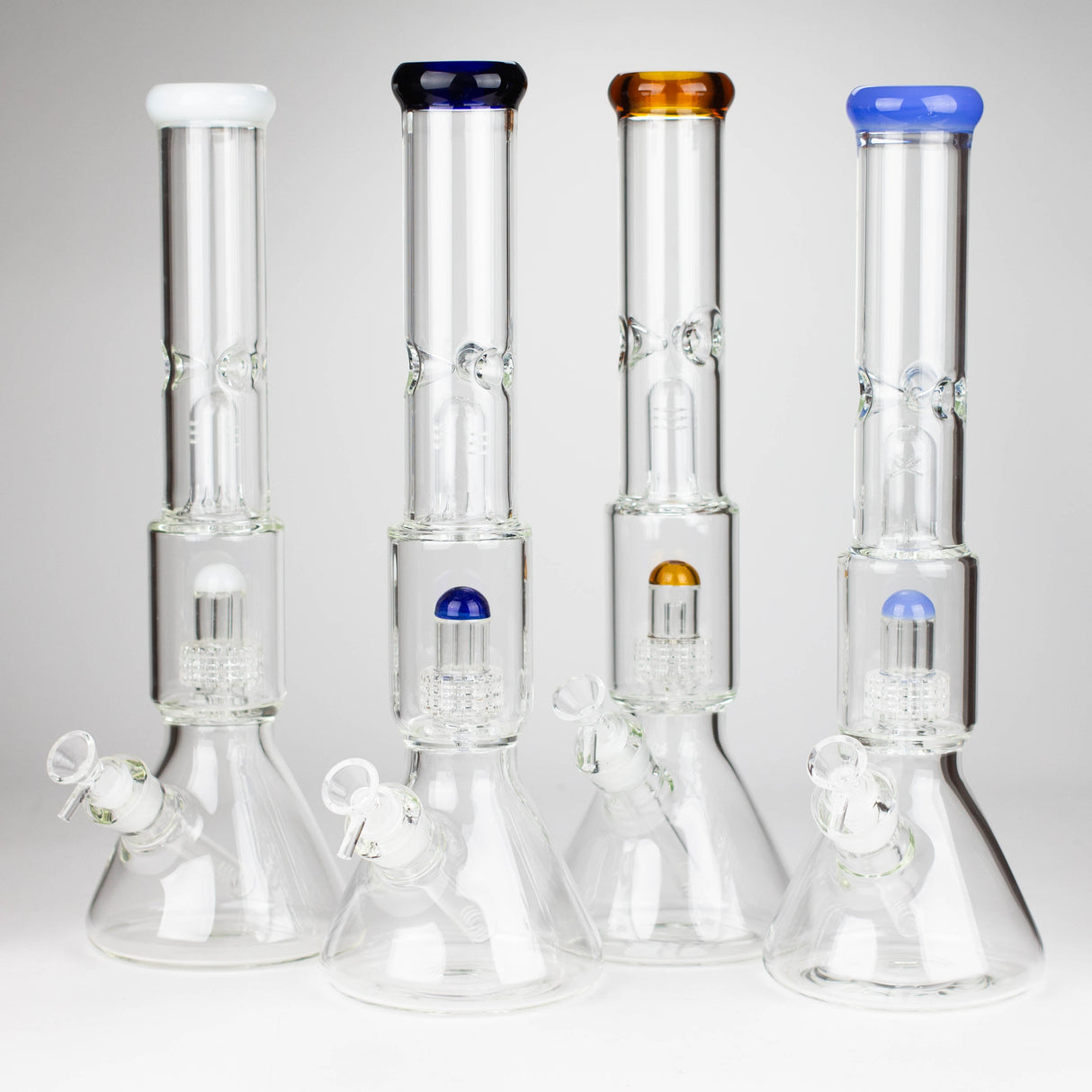 Z16" Color accented 7 mm glass water bong With Dffiuser Glass Bong 777 Smoke