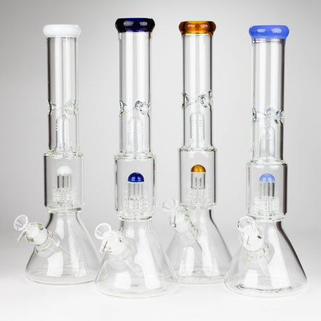 Z16" Color accented 7 mm glass water bong With Dffiuser Glass Bong 777 Smoke