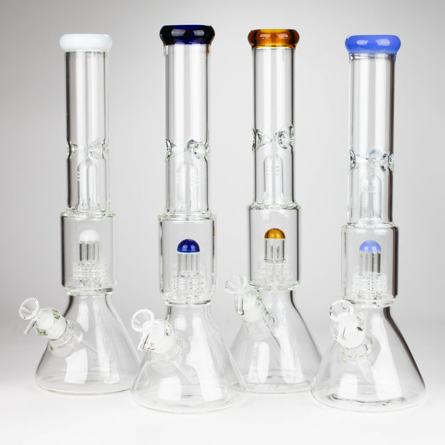 Z16" Color accented 7 mm glass water bong With Dffiuser Glass Bong 777 Smoke