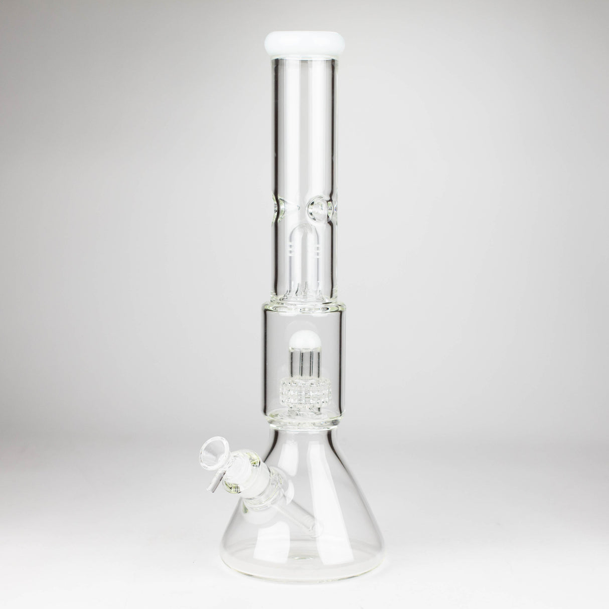 Z16" Color accented 7 mm glass water bong With Dffiuser Glass Bong 777 Smoke White