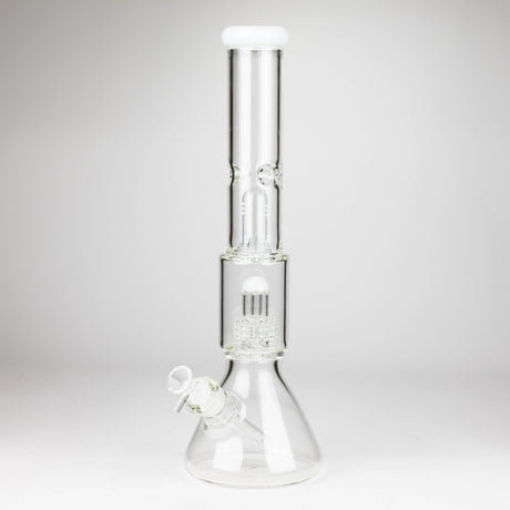 Z16" Color accented 7 mm glass water bong With Dffiuser Glass Bong 777 Smoke White
