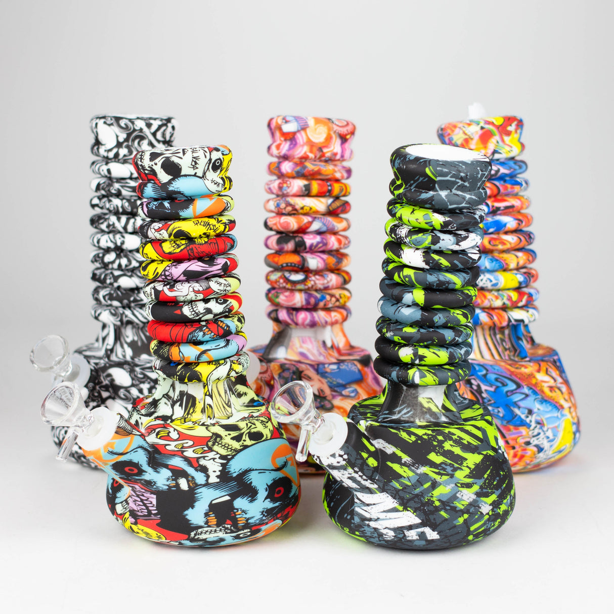 Z9"-15" extendable silicone water bong Resin · Silicone · Plastic Bong 777 Smoke