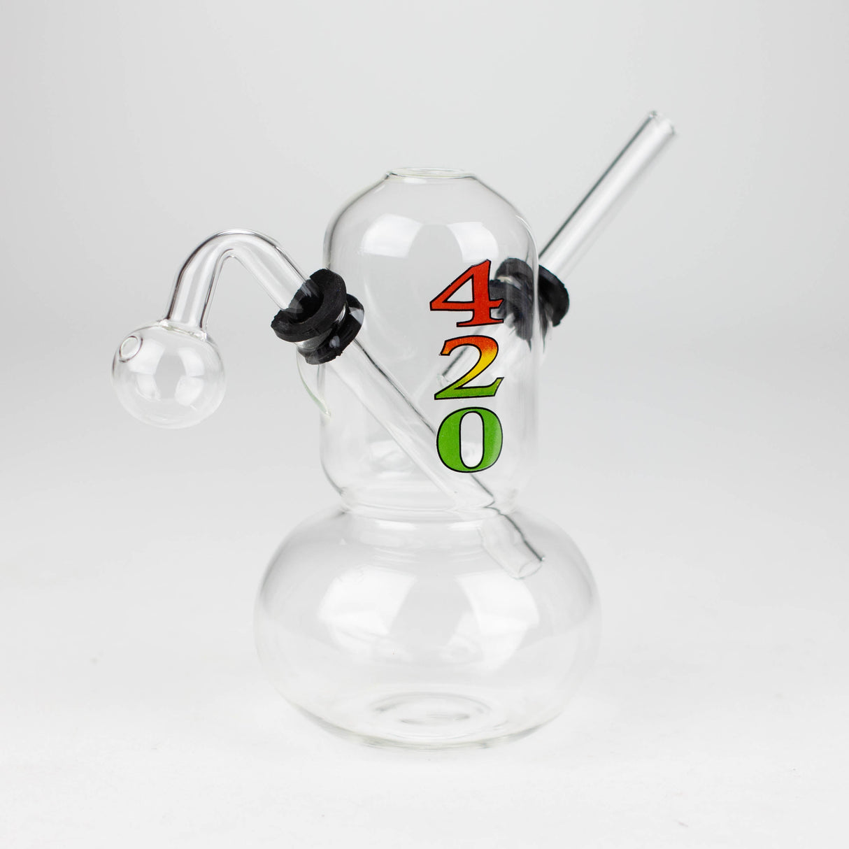 6" OIL RIG ROUND WITH STICKER Glass Rig Bongzie Smokes