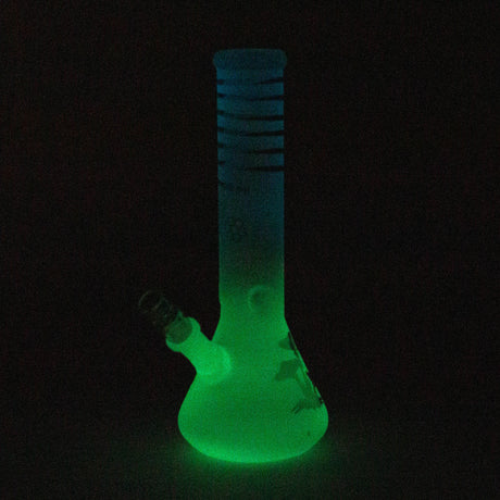 12" GLOW IN DARK BEAKER BONG WITH ICE CATCHER Glass Bong Bongzie Smokes