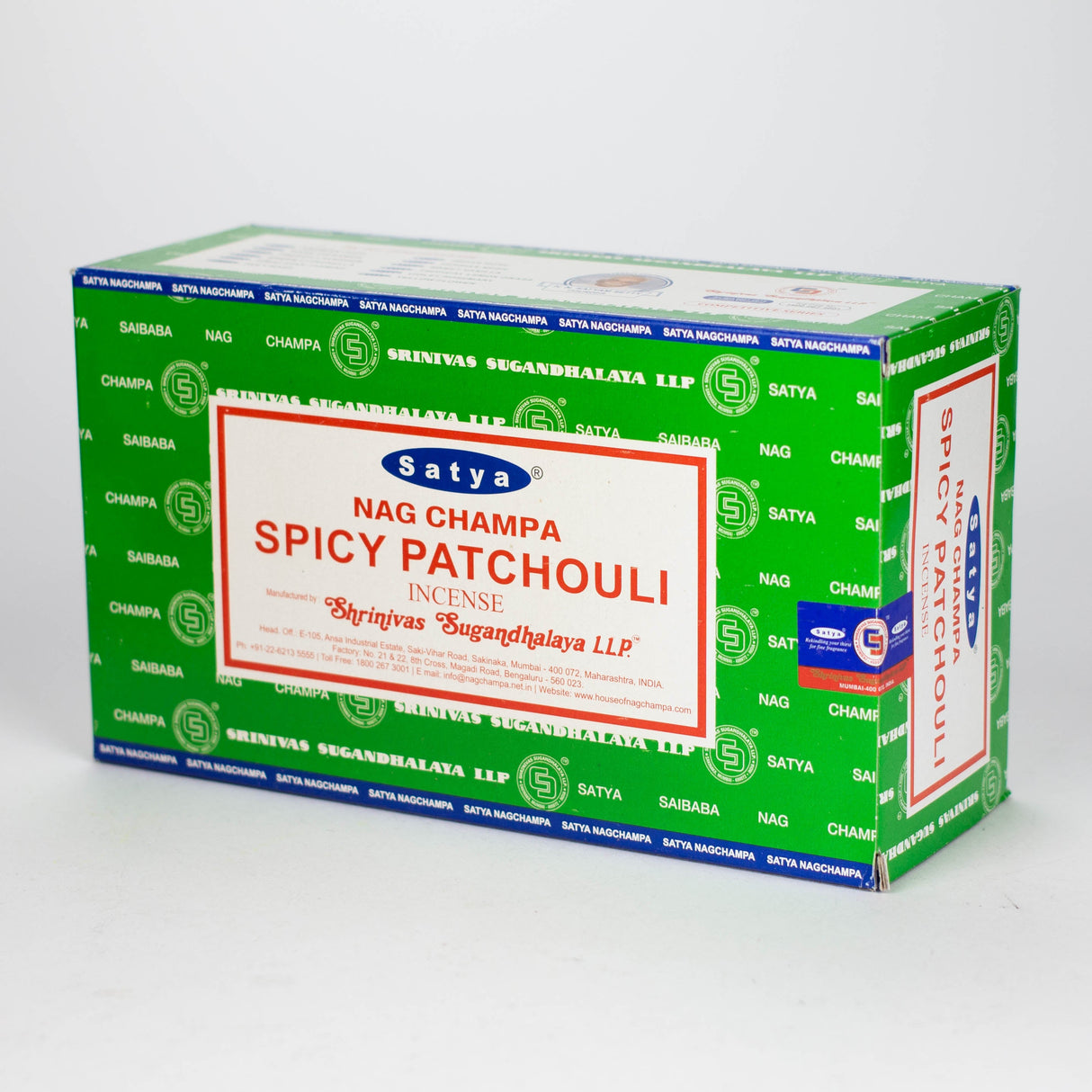 Satya | Nag Champa 15g Box of 12 Incense Bongzie Smokes Spicy Patchouli
