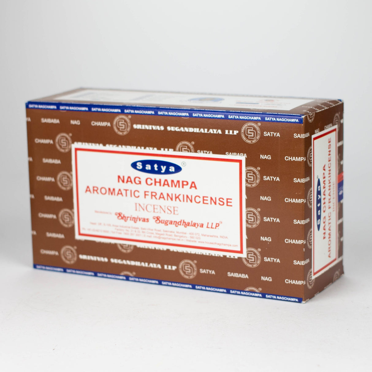 Satya | Nag Champa 15g Box of 12 Incense Bongzie Smokes Aromatic Frankincense