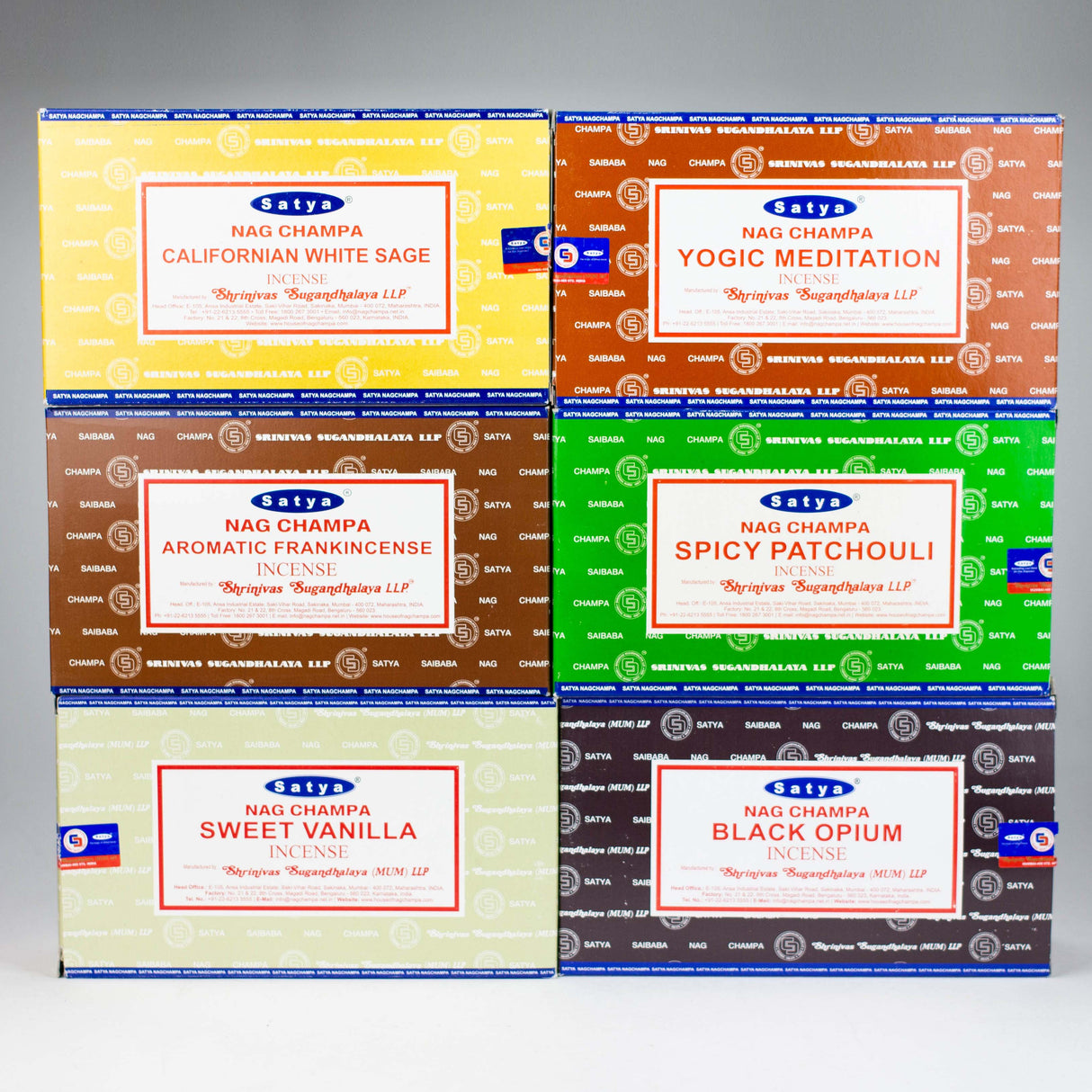 Satya | Nag Champa 15g Box of 12 Incense Bongzie Smokes