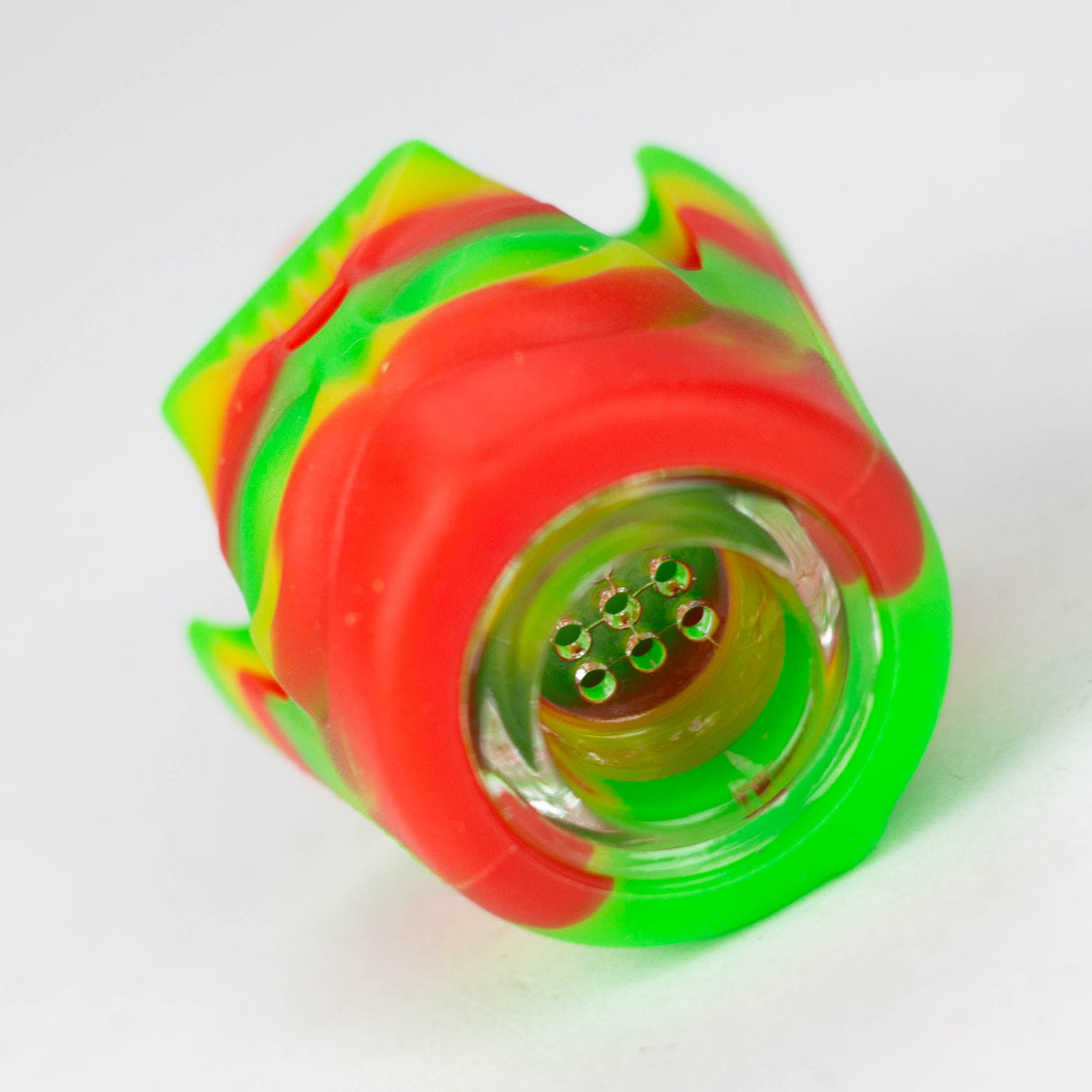 2-in-1 Silicone Knight bowl with multi-hole glass bowl-Color Assorted Bowl · Banger · Oil Burner YHS Smoke