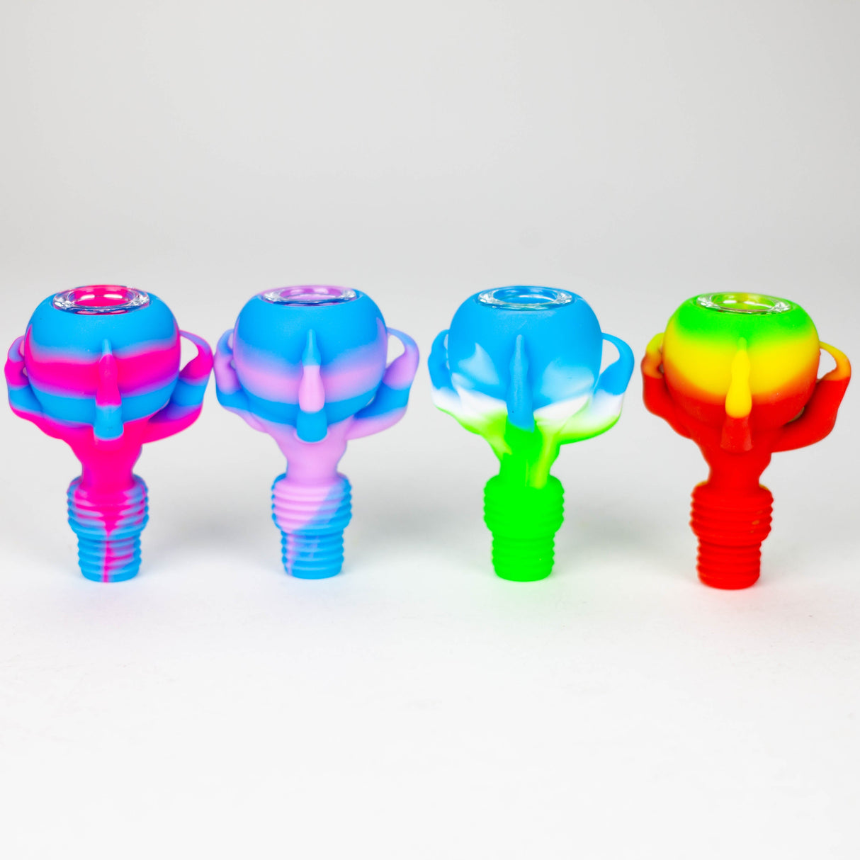 2-in-1 Silicone Claw bowl with multi-hole glass bowl-Color Assorted Bowl · Banger · Oil Burner YHS Smoke