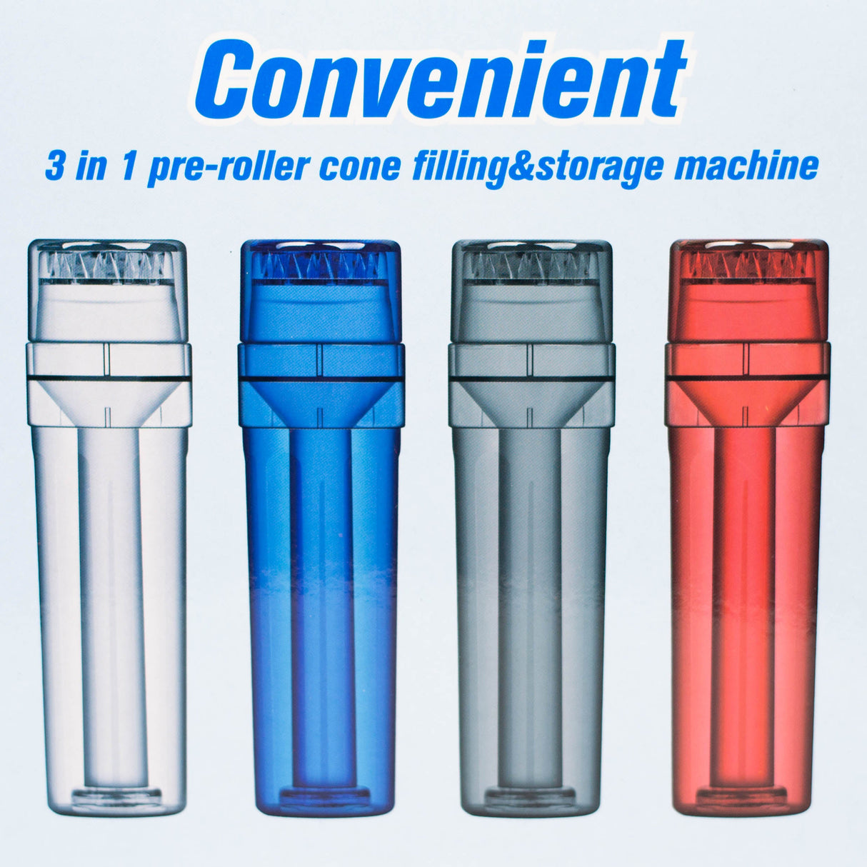 Plastic Herb Grinder with cone maker joint Roller Box of 16 Display Pack NIBO Distribution