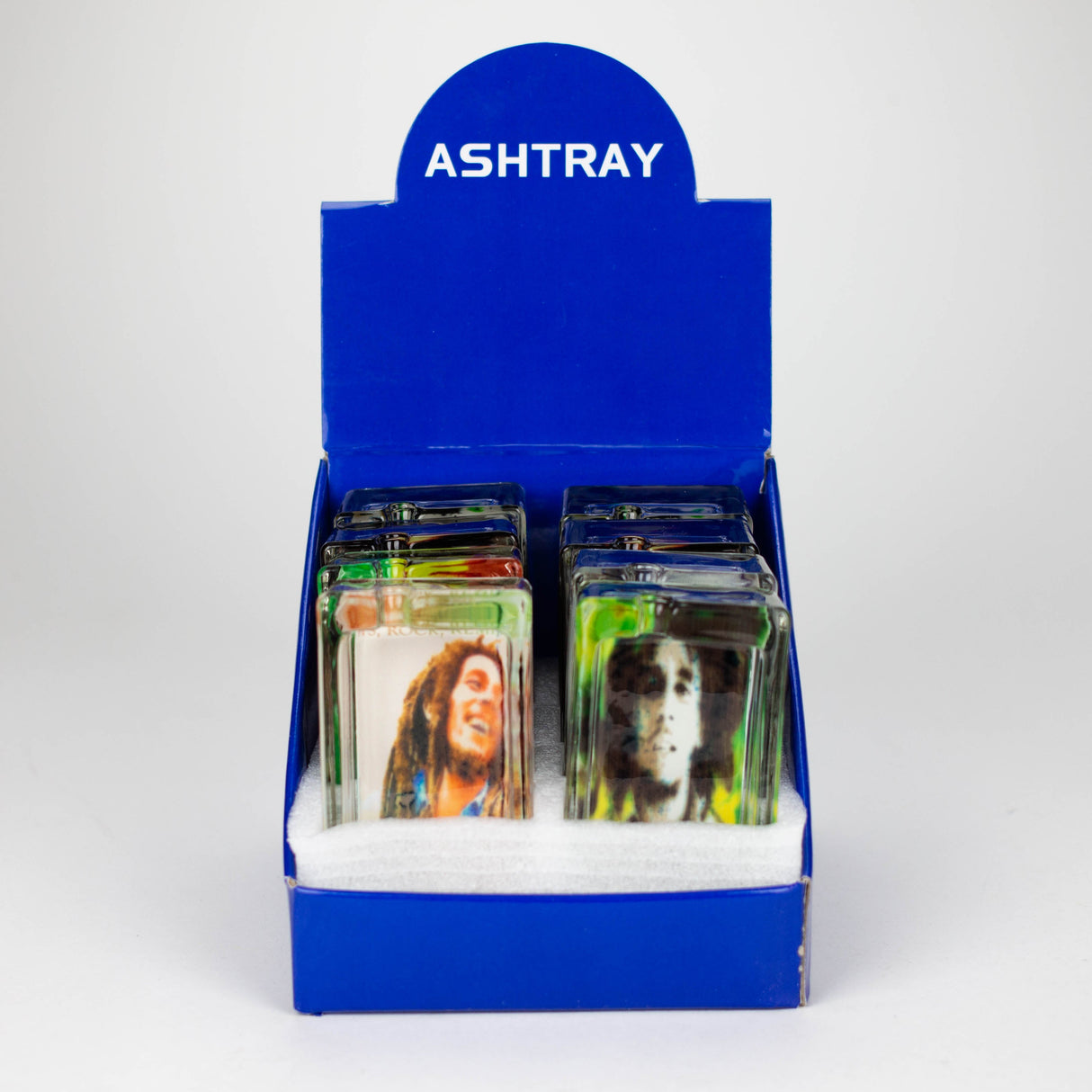 Glass Rectangle Ashtray Box of 8 Glass Ashtray NIBO Distribution