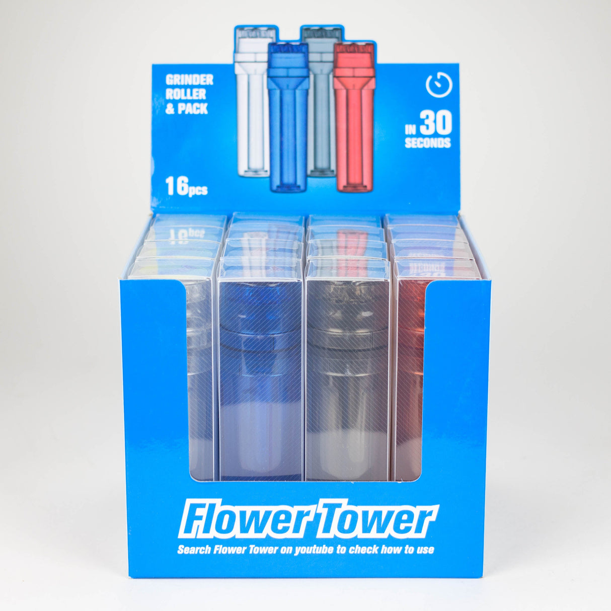 Plastic Herb Grinder with cone maker joint Roller Box of 16 Display Pack NIBO Distribution