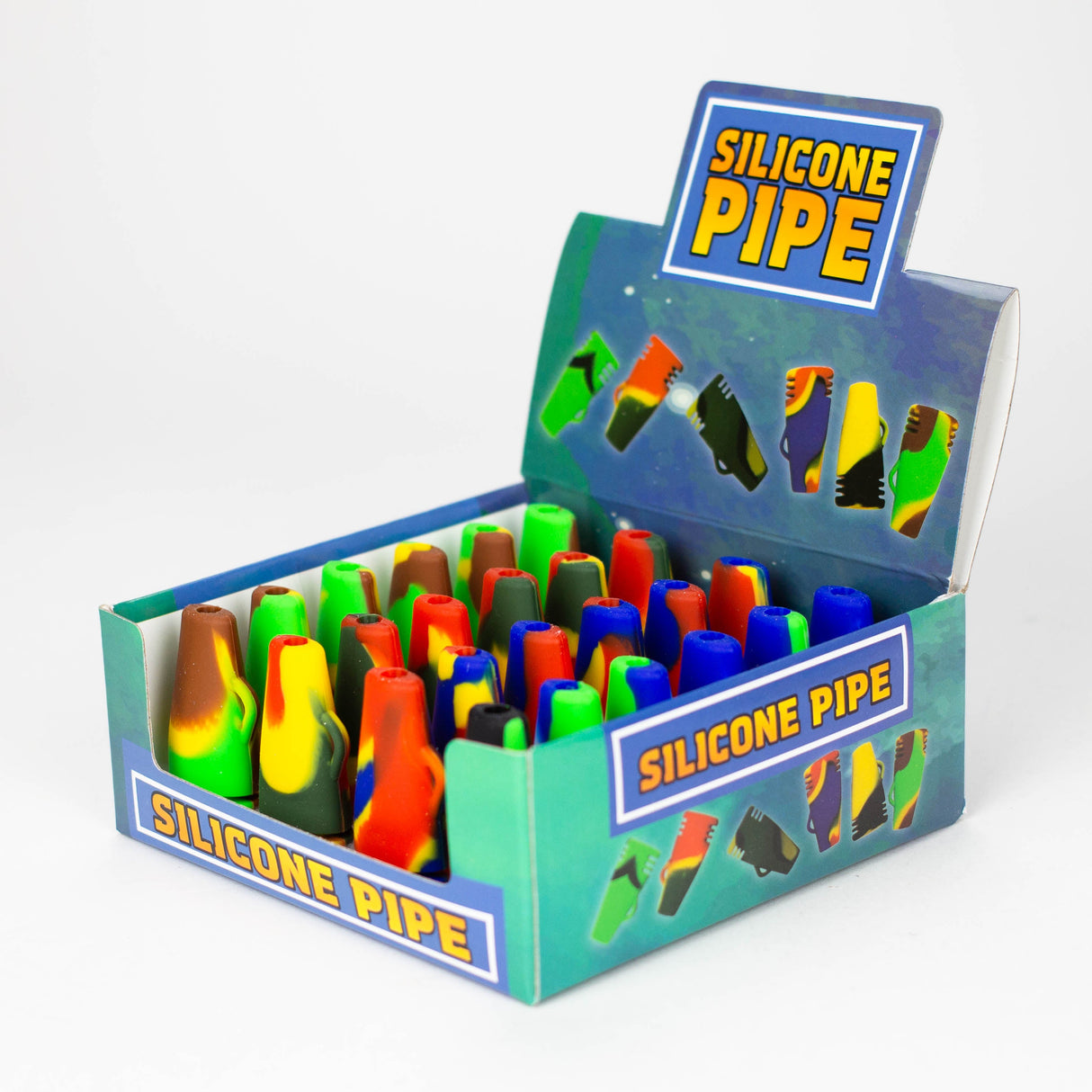 Silicone Pipe hitter Display of 24 Silicone Pipe NIBO Distribution