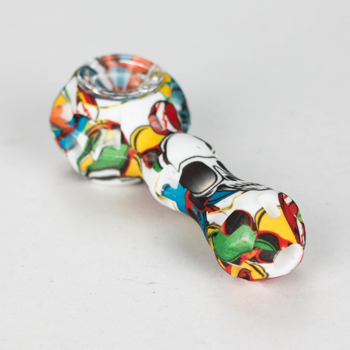 HIT | 4.5" Silicone hand pipe with glass bowl Jar of 20 Silicone Pipe NIBO Distribution