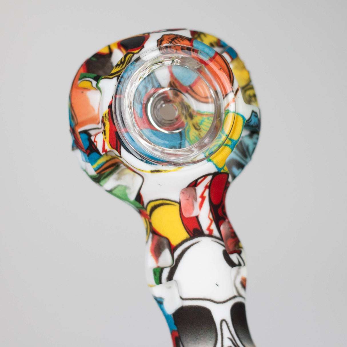 HIT | 4.5" Silicone hand pipe with glass bowl Jar of 20 Silicone Pipe NIBO Distribution