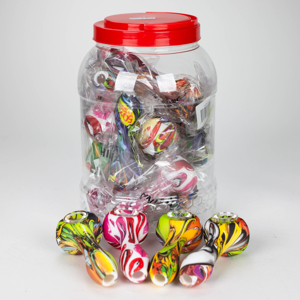 HIT | 4.5" Silicone Pipe Jar of 15 Silicone Pipe NIBO Distribution