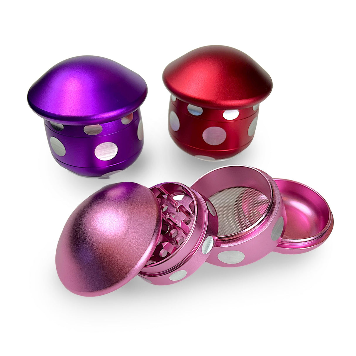 Mushroom Grinder 4-piece Aluminum Regular Grinder Green Star Herb Grinders