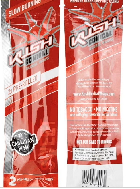KUSH® | Hemp Wrap 2pk 25/box Leaf Wrap LEHIGH WHOLESALE