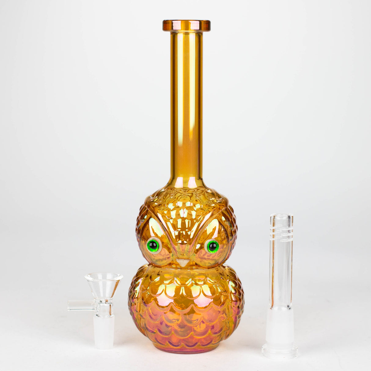 9" Owl Electroplate Glass Bong Glass Bong 777 Smoke
