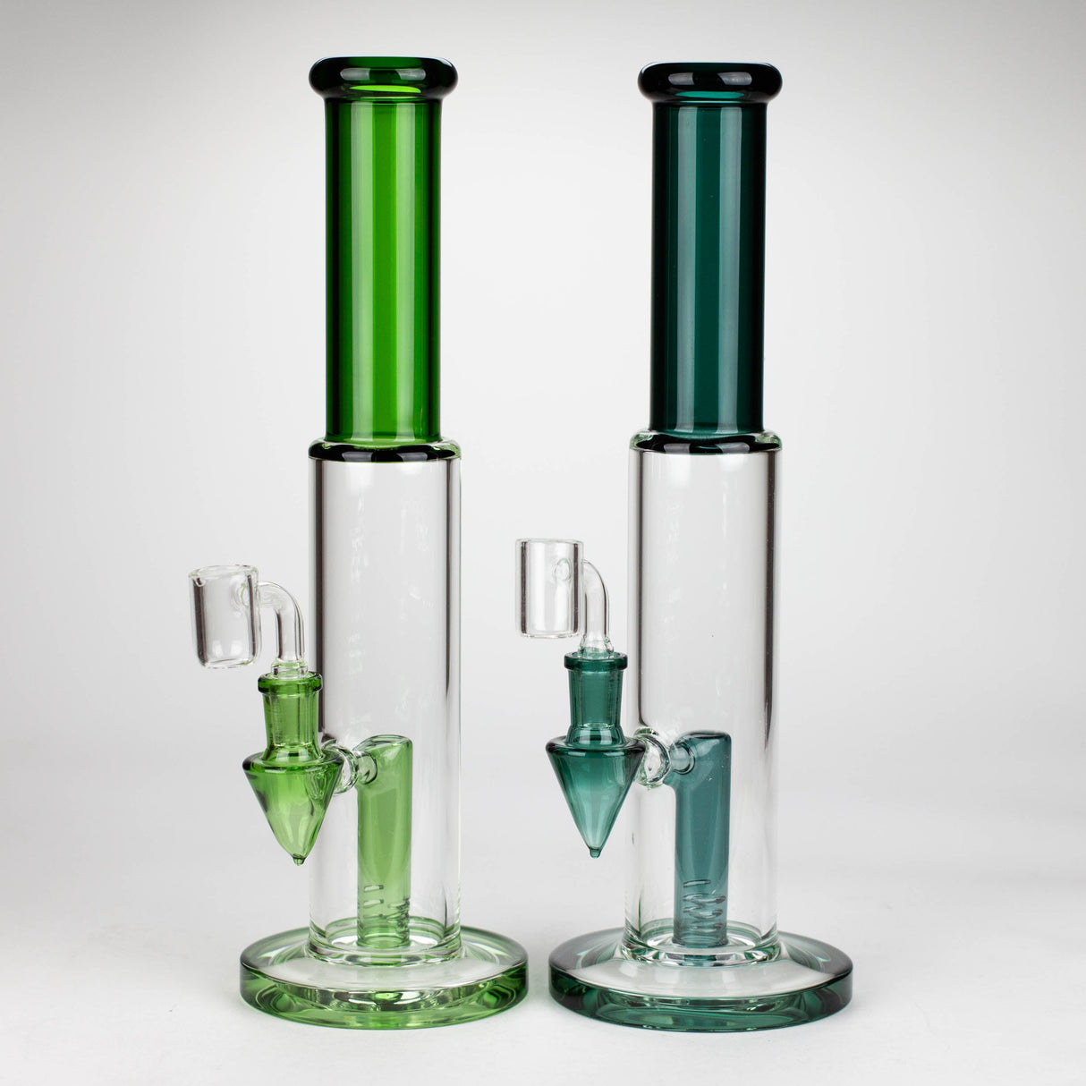 Z12" Color Accented Glass Rig With Banger and Bowl Glass Rig 777 Smoke