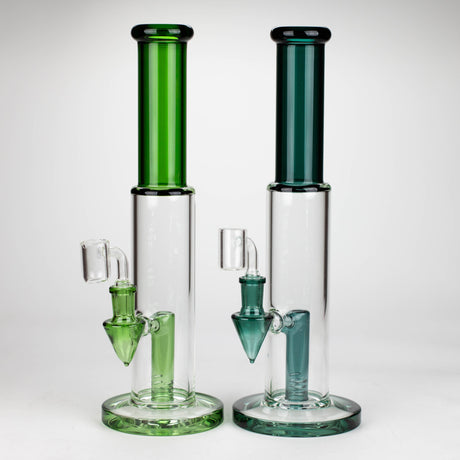 Z12" Color Accented Glass Rig With Banger and Bowl Glass Rig 777 Smoke
