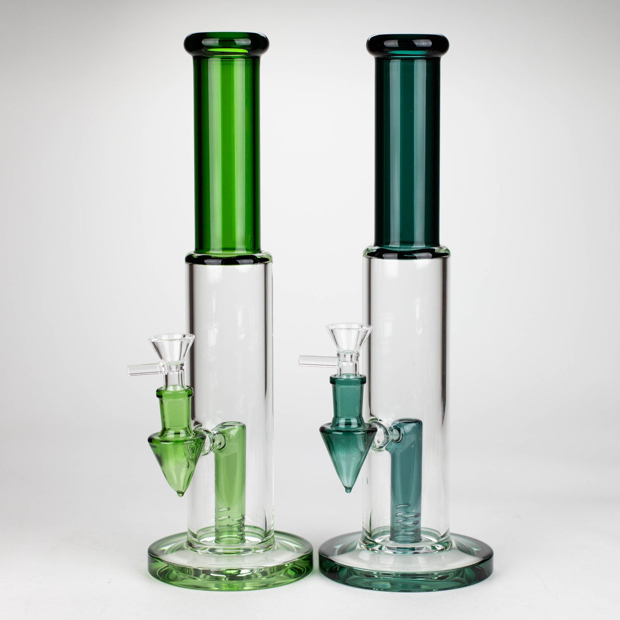 Z12" Color Accented Glass Rig With Banger and Bowl Glass Rig 777 Smoke