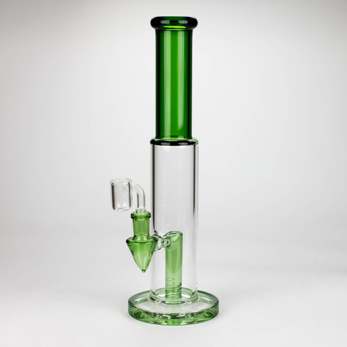 Z12" Color Accented Glass Rig With Banger and Bowl Glass Rig 777 Smoke