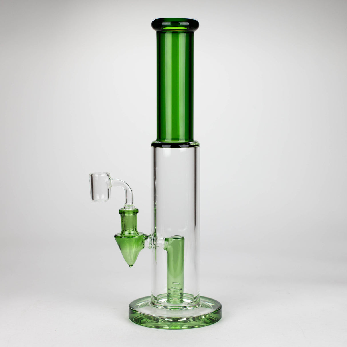 Z12" Color Accented Glass Rig With Banger and Bowl Glass Rig 777 Smoke
