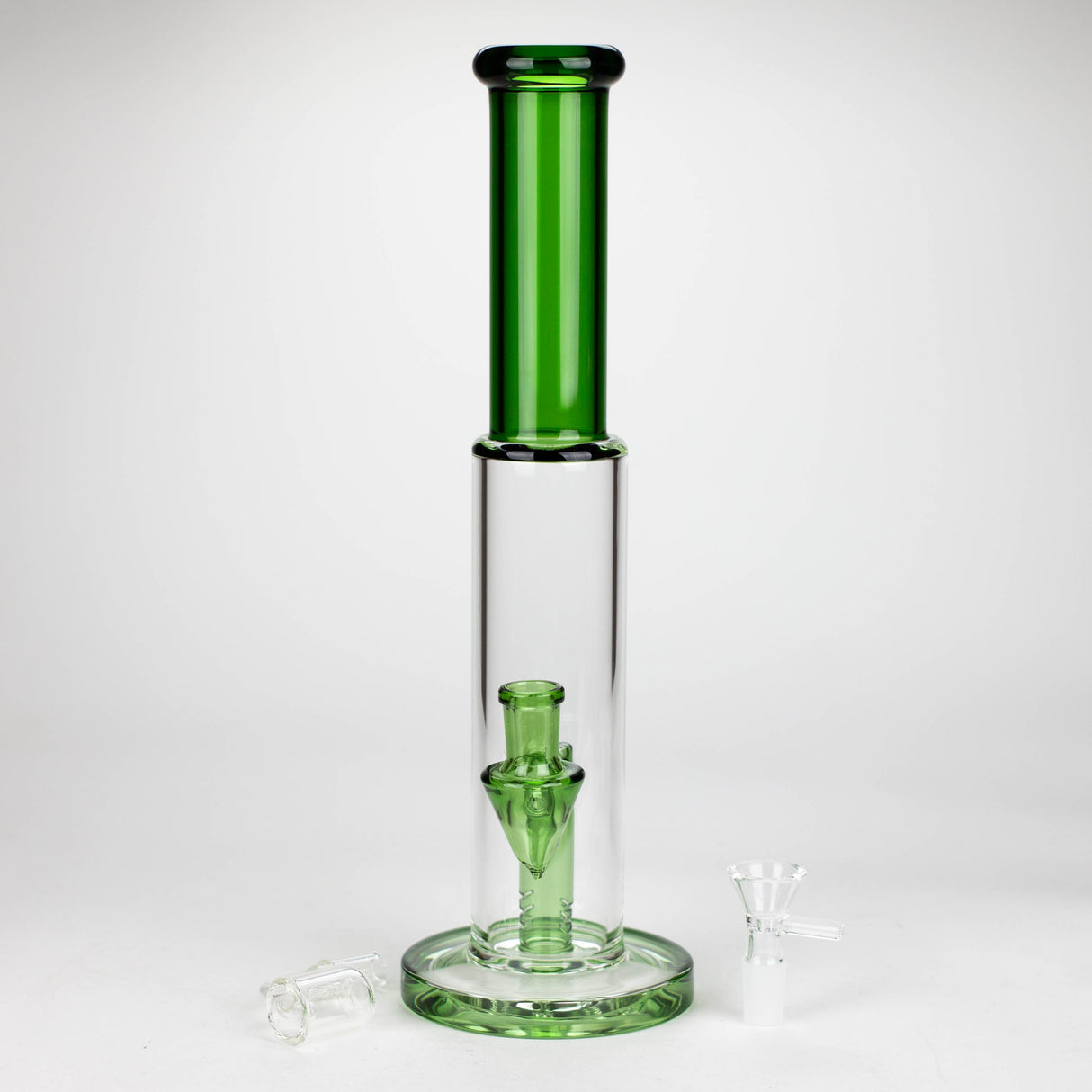 Z12" Color Accented Glass Rig With Banger and Bowl Glass Rig 777 Smoke