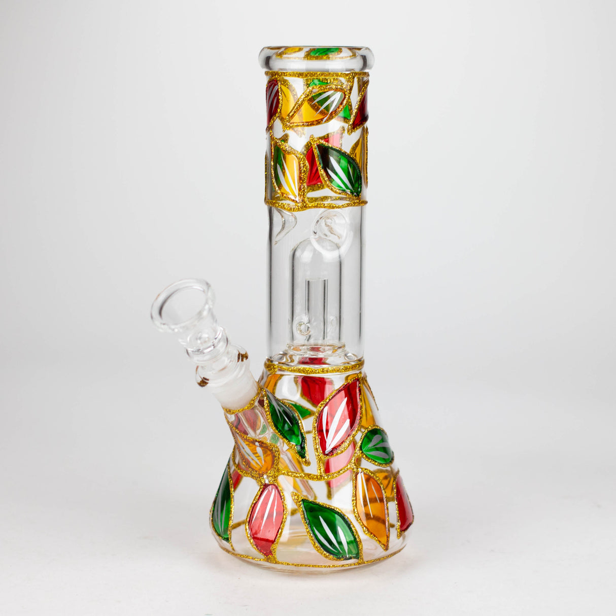 8" Handcrafted Single Dome Percolator Ice Bong-Assorted Glass Bong Bongzie Smokes