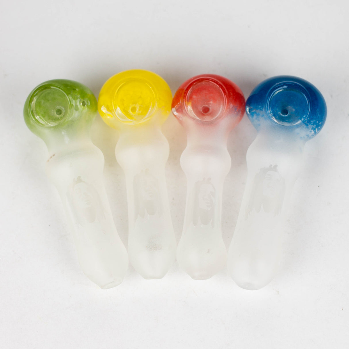 4" Frost soft glass hand pipe Pack of 2 Glass Pipe Bongzie Smokes