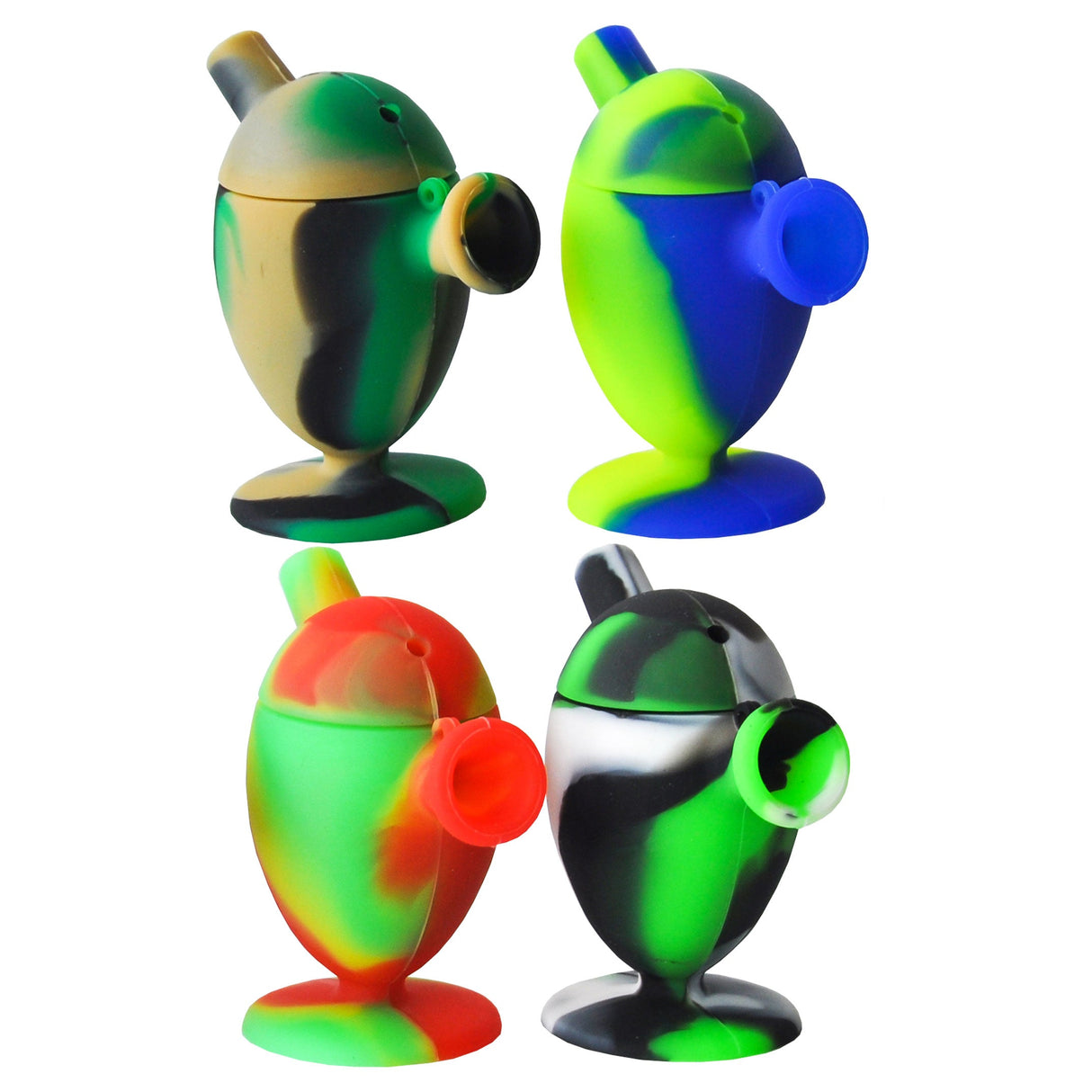 Ezygo | Silicone Blunt Bubbler Jar of 12 Silicone Pipe Slick Lighters