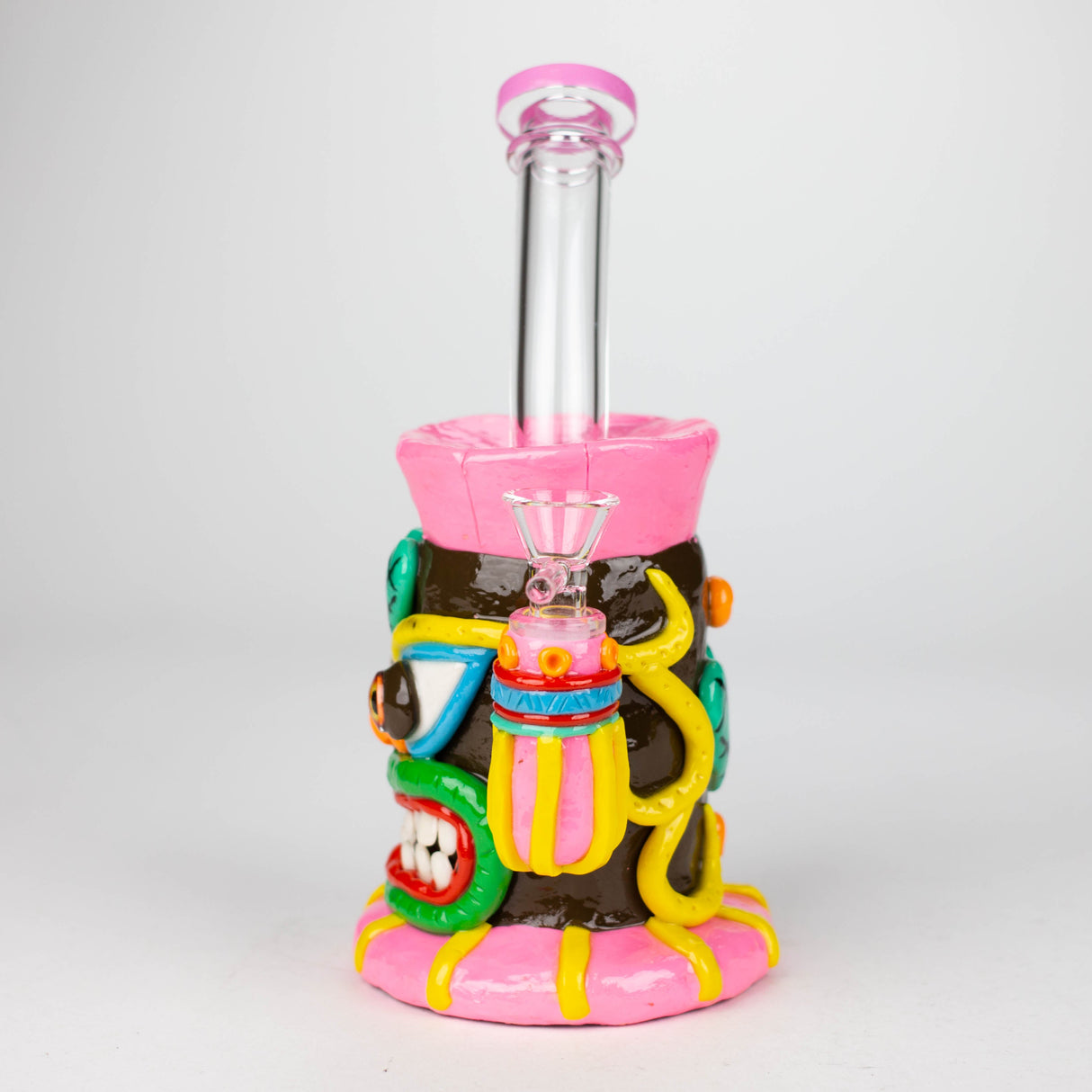 9" Resin 3D Face Mask Rig-Assorted color Resin · Silicone Rig DY Glass