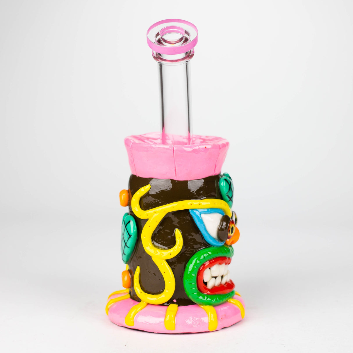 9" Resin 3D Face Mask Rig-Assorted color Resin · Silicone Rig DY Glass