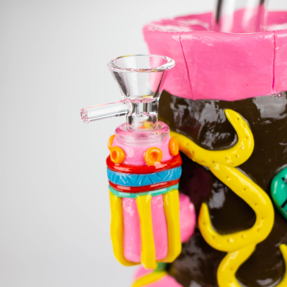 9" Resin 3D Face Mask Rig-Assorted color Resin · Silicone Rig DY Glass