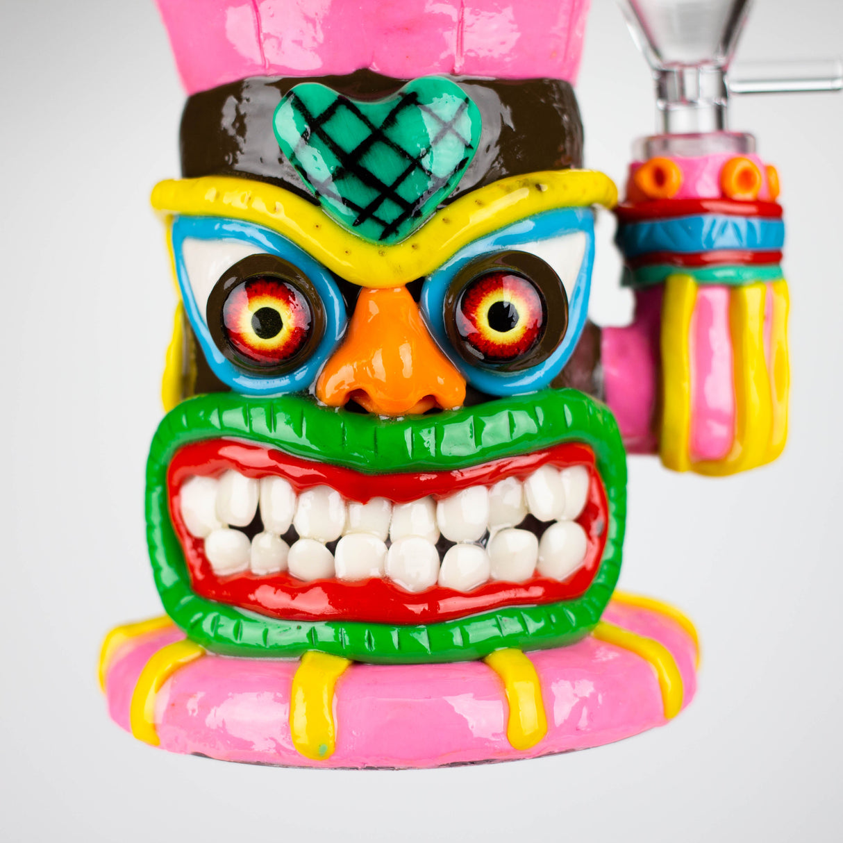 9" Resin 3D Face Mask Rig-Assorted color Resin · Silicone Rig DY Glass