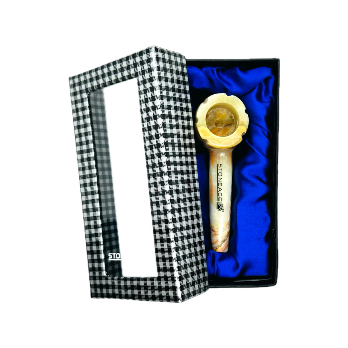 StoneAge | 4" Handmade Tobacco Smoking Pipe – Model: Bowl Design, Includes Gift Box Quartz · Stone Pipe NicePrice