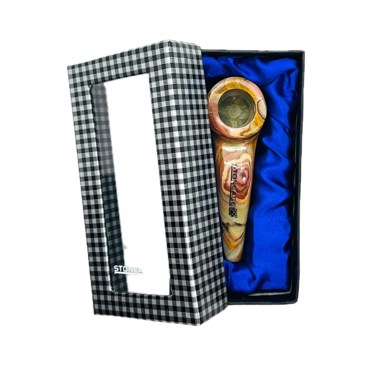 StoneAge | 4" Handmade Tobacco Smoking Pipe – Model: Curve, Includes Gift Box Quartz · Stone Pipe NicePrice
