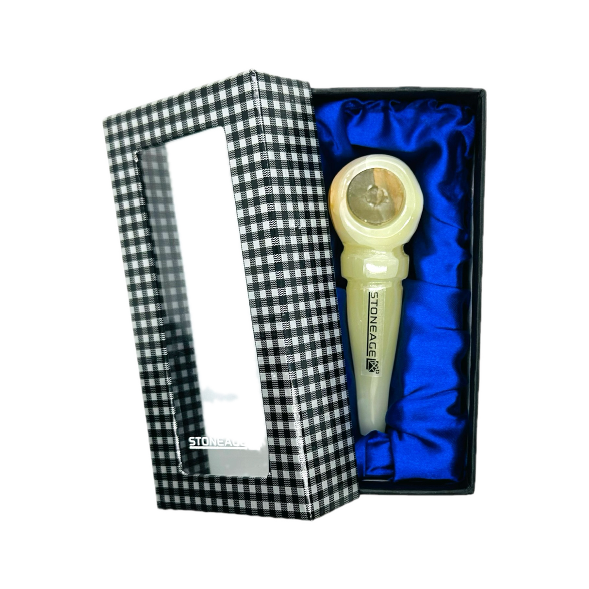 StoneAge | 4" Handmade Tobacco Smoking Pipe – Model: Ring, Includes Gift Box Quartz · Stone Pipe NicePrice